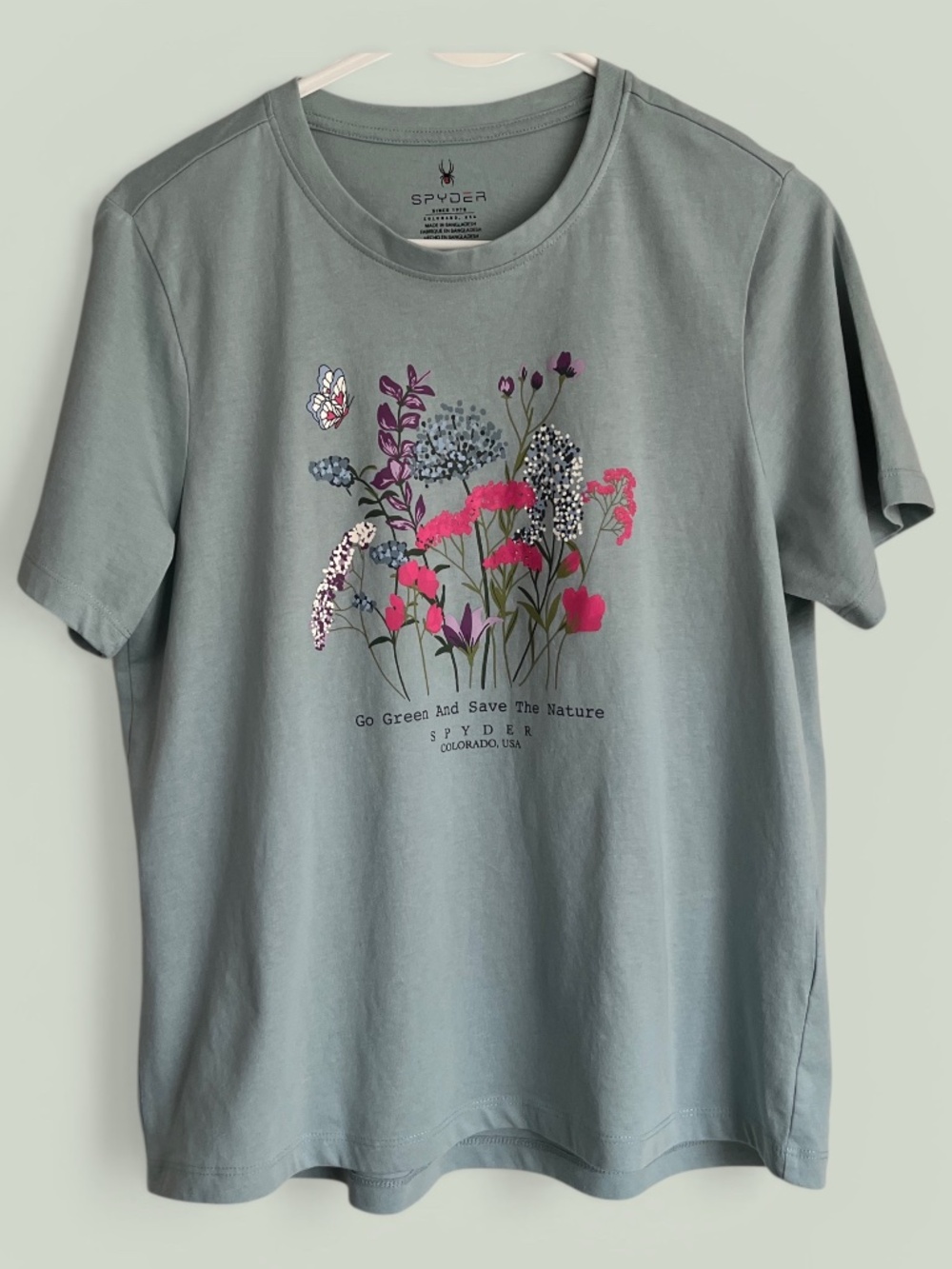 Spyder Colorado Graphic Tee Botanical Flowers Outdoors Nature T-Shirt Women’s M